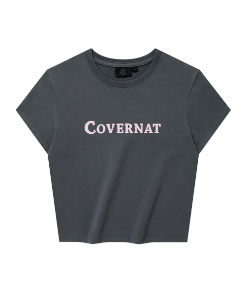 COVERNAT(カバーナット)の「(W) アセンティックロゴベイビーフィットTシャツ チャコール(Tシャツ/カットソー・レディース・その他・WS/WM)」の2枚目の写真