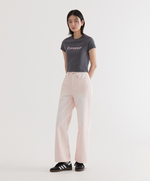 COVERNAT(カバーナット)の「(W) アセンティックロゴベイビーフィットTシャツ チャコール(Tシャツ/カットソー・レディース・その他・WS/WM)」の5枚目の写真