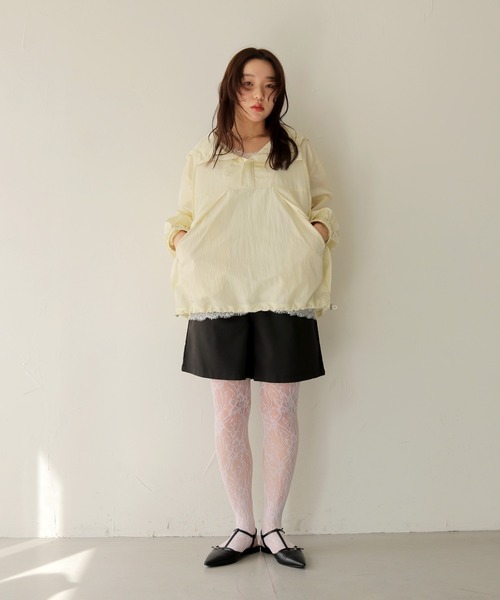 cheriella(シェリエラ)の「【cheriella】ブライトシアーナイロンアノラックパーカー BRIGHT SHEER NYLON ANORAK PARKA(パーカー・レディース・ブラック/アイボリー/ベージュ・FREE)」の7枚目の写真
