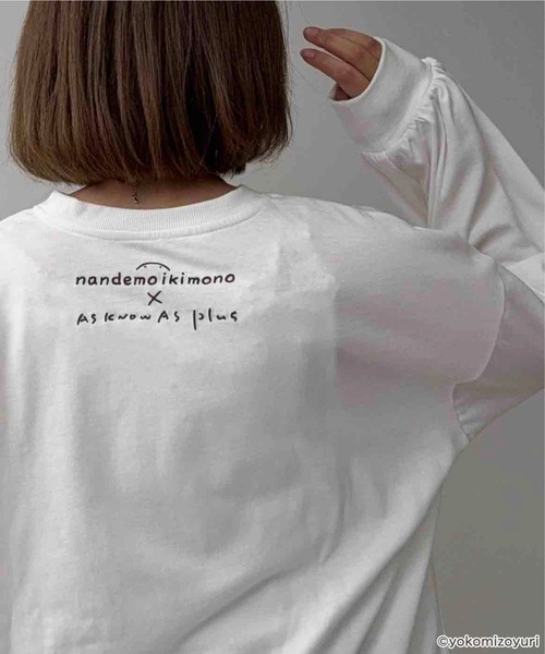 AS KNOW AS plus（アズノゥアズプラス）の「◯アクリルキーホルダー付き なんでもいきものロンT 【なんでもいきもの】（Tシャツ/カットソー・レディース・ホワイト/オートミール/スミクロ/ブルー・FREE）」の15枚目の写真
