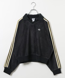 adidas アムステルダム ロゴ 長袖ポロシャツ HEREIAM】adidas(アディダス)/テリータオル Vネック長袖ポロシャツ