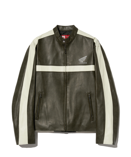 Engineered Leather Motorcycle Jacket Charcoal（ライダース