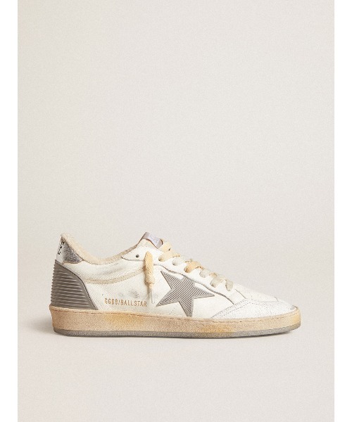GOLDEN GOOSE(ゴールデングース)の「Ball Star ナッパレザー ラバースター&レザーヒールタブ(シルバー)(スニーカー・メンズ・ホワイト×ライトグレー・39/40/44/42/41)」の7枚目の写真