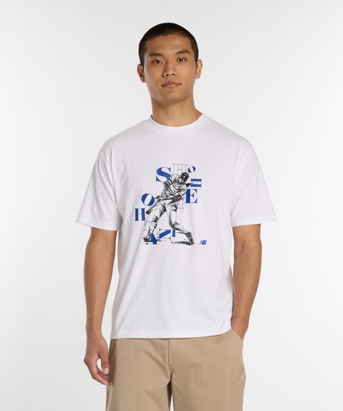 NEW BALANCE(ニューバランス)の「大谷翔平グラフィックTシャツ2(Tシャツ/カットソー・メンズ・ホワイト/ブラック・SMALL/MEDIUM/LARGE/X-LARGE/XX-LARGE/XXX-LARGE)」の1枚目の写真