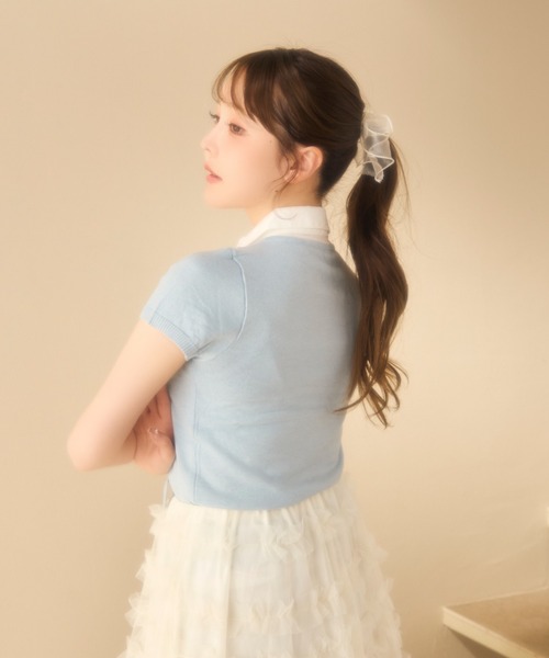 miune(ミューヌ)の「シャツドッキングニット(シャツ/ブラウス・レディース・グレー/ブルー/ネイビー・FREE)」の6枚目の写真