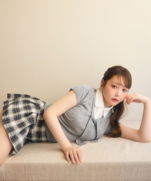 miune(ミューヌ)の「シャツドッキングニット(シャツ/ブラウス・レディース・グレー/ブルー/ネイビー・FREE)」の19枚目の写真