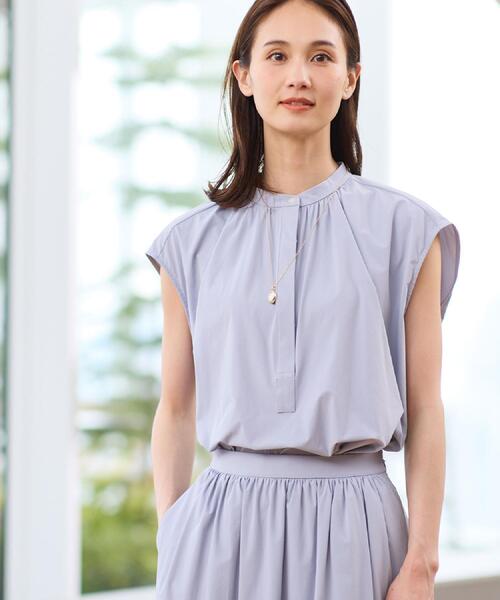 Reflect（リフレクト）の「【UVカット／接触冷感】ラッシュガードブラウス（シャツ/ブラウス・レディース・サックスブルー/ブラック/ライトイエロー系・00）」の4枚目の写真