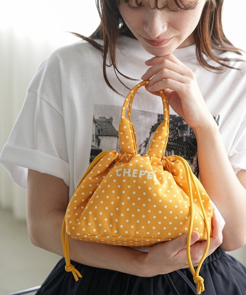 mili an deni(ミリアンデニ)の「ドット保冷ぽこぽこランチバッグ(エコバッグ/サブバッグ・レディース・ピンク/イエロー/ベージュ/ブラック・F)」の3枚目の写真