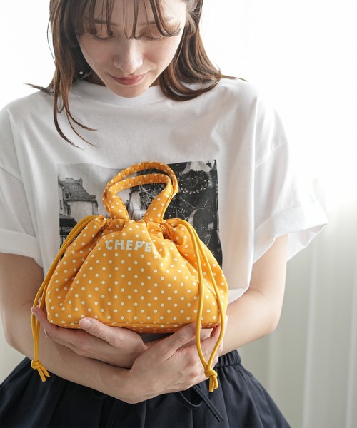 mili an deni(ミリアンデニ)の「ドット保冷ぽこぽこランチバッグ(エコバッグ/サブバッグ・レディース・ピンク/イエロー/ベージュ/ブラック・F)」の10枚目の写真