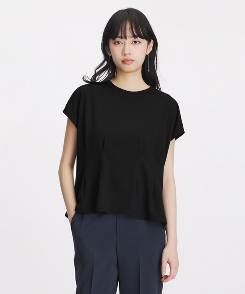 セール】透けないカットソー【半袖】【ペプラム】【＃すご】（Tシャツ