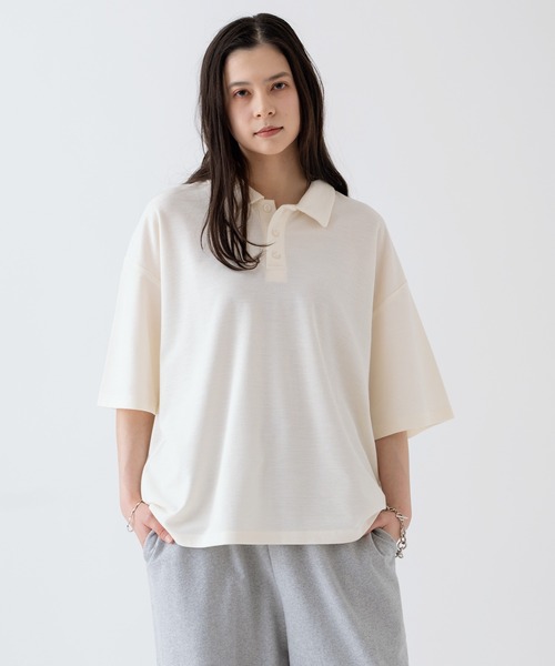 NULL(ヌル)の「【nl】【Unisex】鹿の子 ポロシャツ(ポロシャツ・メンズ・アイボリー/チャコール・MEDIUM/LARGE)」の10枚目の写真