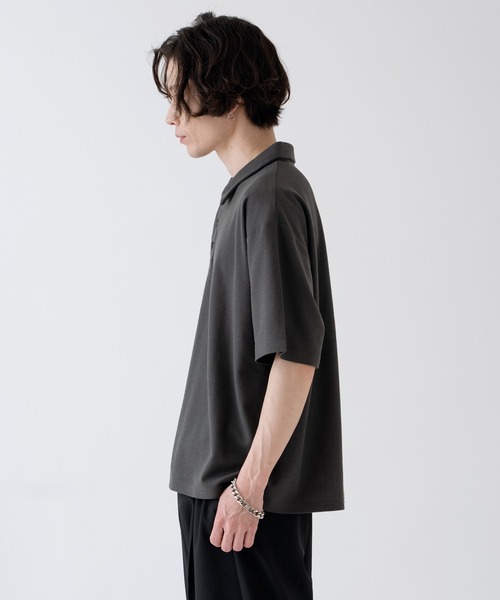 NULL(ヌル)の「【nl】【Unisex】鹿の子 ポロシャツ(ポロシャツ・メンズ・アイボリー/チャコール・MEDIUM/LARGE)」の4枚目の写真