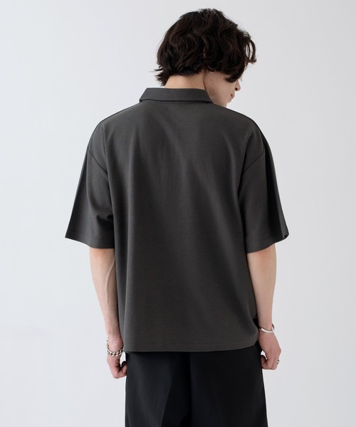 NULL(ヌル)の「【nl】【Unisex】鹿の子 ポロシャツ(ポロシャツ・メンズ・アイボリー/チャコール・MEDIUM/LARGE)」の5枚目の写真