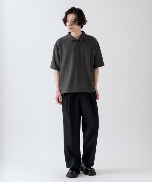 NULL(ヌル)の「【nl】【Unisex】鹿の子 ポロシャツ(ポロシャツ・メンズ・アイボリー/チャコール・MEDIUM/LARGE)」の6枚目の写真