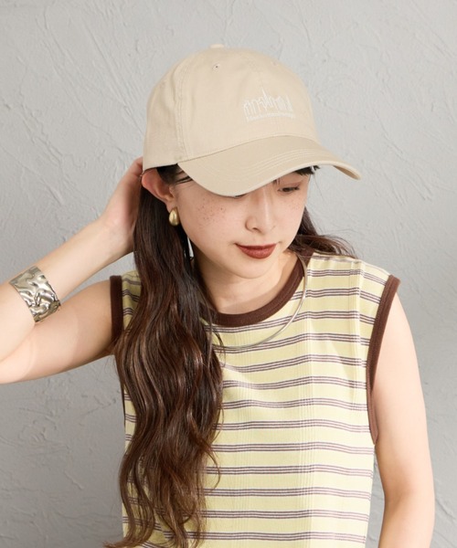 Manhattan Portage（マンハッタンポーテージ）の「[MANHATTAN PORTAGE/マンハッタンポーテージ] ウォッシュ加工 コットンツイル 6Pキャップ（キャップ・レディース・ベージュ/チャコールグレー/ブラック・F）」の16枚目の写真