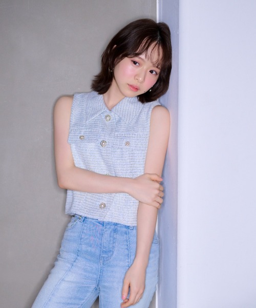 リエンダ　ロングニットベスト rienda（リエンダ）の「ロングニットベスト（ベスト）」 - WEAR