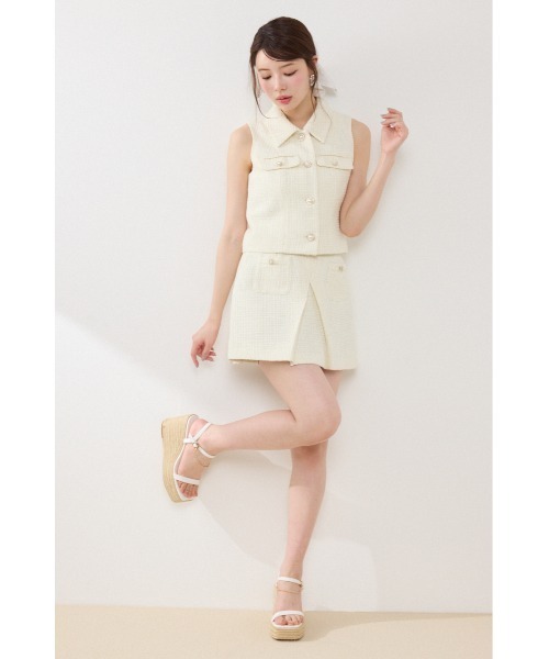 rienda（リエンダ）の「【AKB48着用】ノースリーブツイードトップス　春服 夏服（ベスト・レディース・ブルー/ブラック/アイボリー・MEDIUM/SMALL）」の15枚目の写真