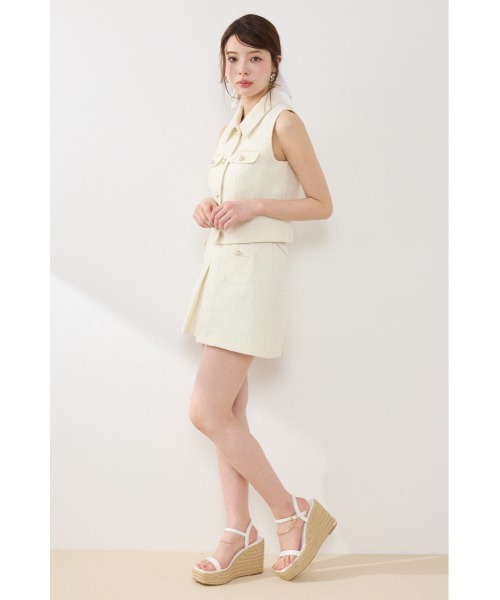 rienda（リエンダ）の「【AKB48着用】ノースリーブツイードトップス　春服 夏服（ベスト・レディース・ブルー/ブラック/アイボリー・MEDIUM/SMALL）」の16枚目の写真
