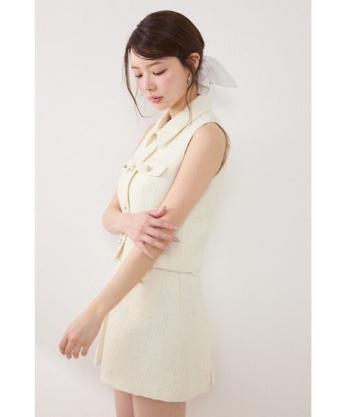 rienda（リエンダ）の「【AKB48着用】ノースリーブツイードトップス　春服 夏服（ベスト・レディース・ブルー/ブラック/アイボリー・MEDIUM/SMALL）」の13枚目の写真