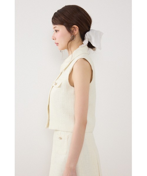 rienda（リエンダ）の「【AKB48着用】ノースリーブツイードトップス　春服 夏服（ベスト・レディース・ブルー/ブラック/アイボリー・MEDIUM/SMALL）」の18枚目の写真