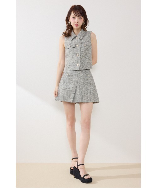 rienda（リエンダ）の「【AKB48着用】ノースリーブツイードトップス　春服 夏服（ベスト・レディース・ブルー/ブラック/アイボリー・MEDIUM/SMALL）」の8枚目の写真