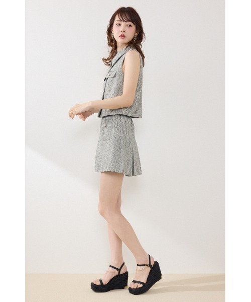 rienda（リエンダ）の「【AKB48着用】ノースリーブツイードトップス　春服 夏服（ベスト・レディース・ブルー/ブラック/アイボリー・MEDIUM/SMALL）」の9枚目の写真