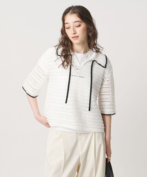ハマグリステッチ パフスリーブ ニット ‐ウォッシャブル‐（ニット