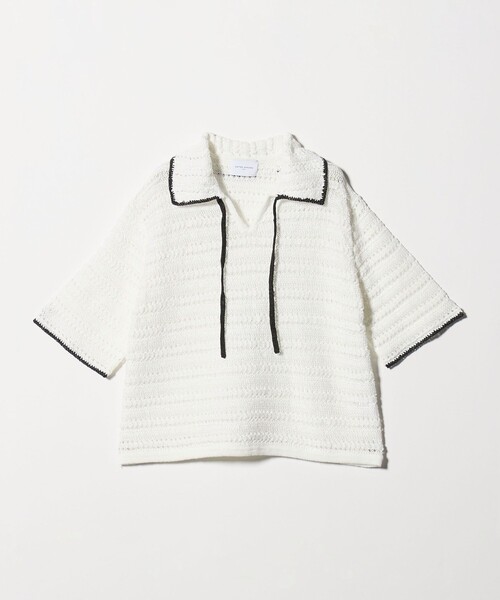 UNITED ARROWS(ユナイテッドアローズ)の「アイレット バイカラー ニット(ニット/セーター・レディース・ネイビー/オフホワイト・FREE)」の16枚目の写真