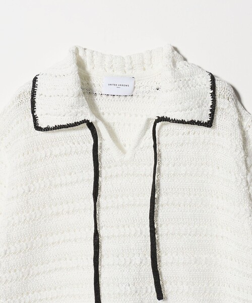 UNITED ARROWS(ユナイテッドアローズ)の「アイレット バイカラー ニット(ニット/セーター・レディース・ネイビー/オフホワイト・FREE)」の17枚目の写真