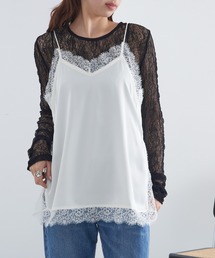 【MAGASIN DE MODE Chou Chou】サテンレースキャミ レイヤード XNN