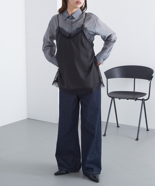 MAGASIN DE MODE Chou Chou(マガジンデモードシュシュ)の「【MAGASIN DE MODE Chou Chou】サテンレースキャミ レイヤード XNN(キャミソール・レディース・ブラック/アイボリー/ブラウン・FREE)」の15枚目の写真