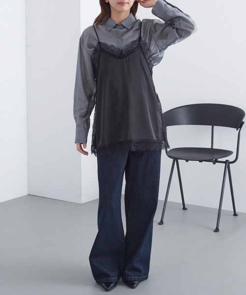 MAGASIN DE MODE Chou Chou(マガジンデモードシュシュ)の「【MAGASIN DE MODE Chou Chou】サテンレースキャミ レイヤード XNN(キャミソール・レディース・ブラック/アイボリー/ブラウン・FREE)」の16枚目の写真