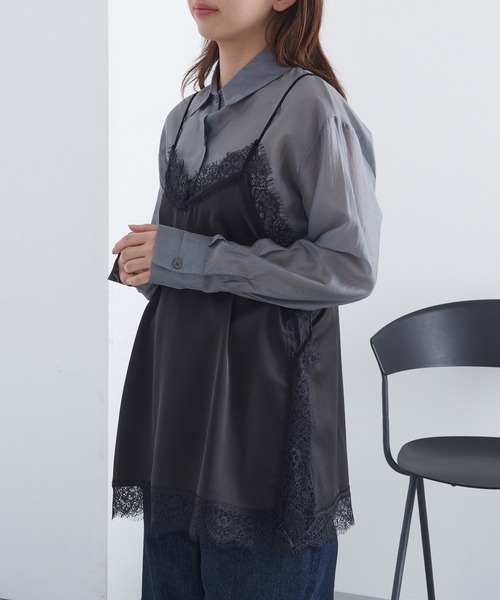 MAGASIN DE MODE Chou Chou(マガジンデモードシュシュ)の「【MAGASIN DE MODE Chou Chou】サテンレースキャミ レイヤード XNN(キャミソール・レディース・ブラック/アイボリー/ブラウン・FREE)」の13枚目の写真