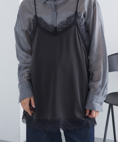 MAGASIN DE MODE Chou Chou(マガジンデモードシュシュ)の「【MAGASIN DE MODE Chou Chou】サテンレースキャミ レイヤード XNN(キャミソール・レディース・ブラック/アイボリー/ブラウン・FREE)」の14枚目の写真