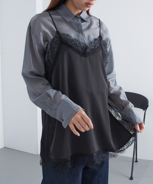 MAGASIN DE MODE Chou Chou(マガジンデモードシュシュ)の「【MAGASIN DE MODE Chou Chou】サテンレースキャミ レイヤード XNN(キャミソール・レディース・ブラック/アイボリー/ブラウン・FREE)」の18枚目の写真