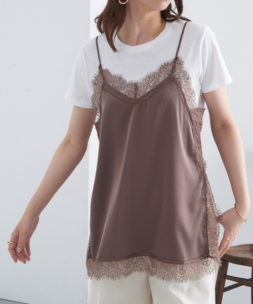 MAGASIN DE MODE Chou Chou(マガジンデモードシュシュ)の「【MAGASIN DE MODE Chou Chou】サテンレースキャミ レイヤード XNN(キャミソール・レディース・ブラック/アイボリー/ブラウン・FREE)」の19枚目の写真