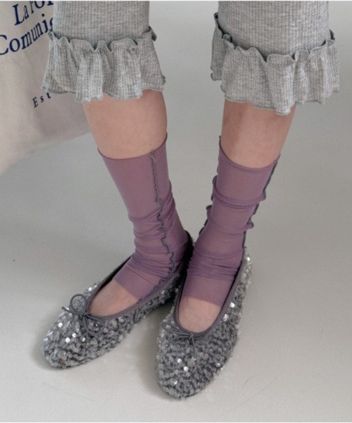 Vipoa(ヴィポア)の「SHEER LEG WARMER(レッグウォーマー・レディース・ホワイト/パープル/ブルー/グリーン/ピンク・FREE)」の5枚目の写真