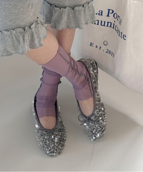 Vipoa(ヴィポア)の「SHEER LEG WARMER(レッグウォーマー・レディース・ホワイト/パープル/ブルー/グリーン/ピンク・FREE)」の13枚目の写真
