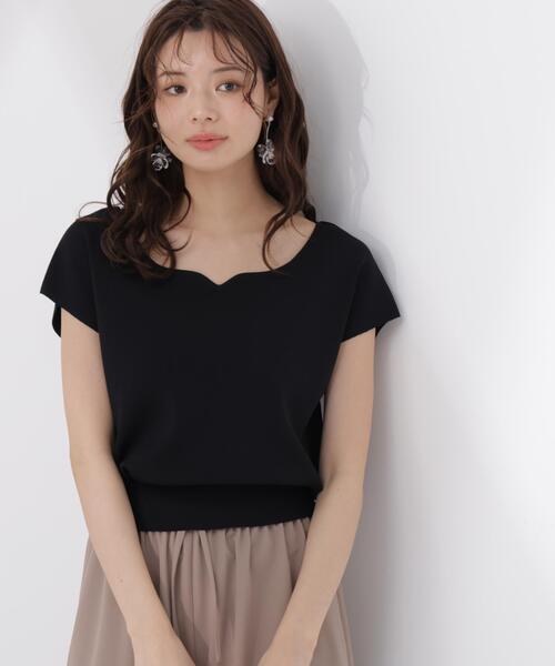 PROPORTION BODY DRESSING(プロポーションボディドレッシング)の「<ウォッシャブル/UVカット/接触冷感>総針ハートカットフレンチスリーブニット / 1216270600(ニット/セーター・レディース・ホワイト/レッド/グレー/ブルー/ブラック・FREE)」の6枚目の写真