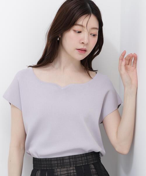 PROPORTION BODY DRESSING(プロポーションボディドレッシング)の「<ウォッシャブル/UVカット/接触冷感>総針ハートカットフレンチスリーブニット / 1216270600(ニット/セーター・レディース・ホワイト/レッド/グレー/ブルー/ブラック・FREE)」の13枚目の写真