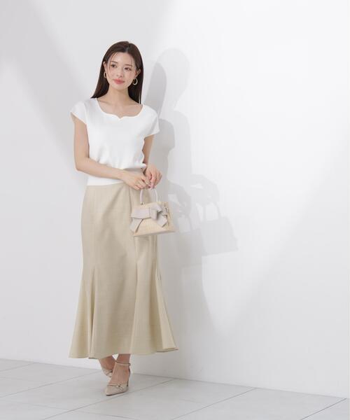 PROPORTION BODY DRESSING(プロポーションボディドレッシング)の「<ウォッシャブル/UVカット/接触冷感>総針ハートカットフレンチスリーブニット / 1216270600(ニット/セーター・レディース・ホワイト/レッド/グレー/ブルー/ブラック・FREE)」の15枚目の写真