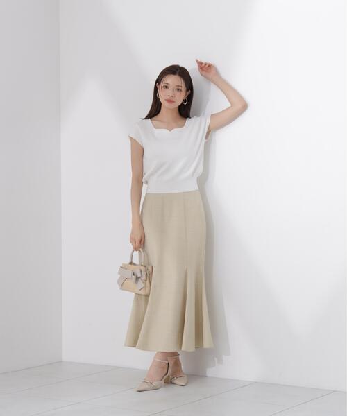 PROPORTION BODY DRESSING(プロポーションボディドレッシング)の「<ウォッシャブル/UVカット/接触冷感>総針ハートカットフレンチスリーブニット / 1216270600(ニット/セーター・レディース・ホワイト/レッド/グレー/ブルー/ブラック・FREE)」の16枚目の写真