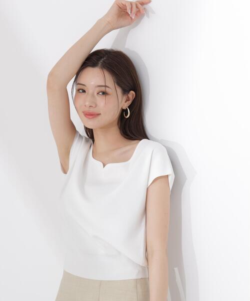 PROPORTION BODY DRESSING(プロポーションボディドレッシング)の「<ウォッシャブル/UVカット/接触冷感>総針ハートカットフレンチスリーブニット / 1216270600(ニット/セーター・レディース・ホワイト/レッド/グレー/ブルー/ブラック・FREE)」の22枚目の写真