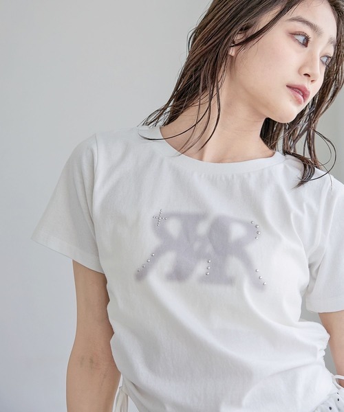 repipi armario(レピピ アルマリオ)の「twinRサイドシャーリングTシャツ(Tシャツ/カットソー・キッズ・オフホワイト/ブルー/ブラック/ピンク/レッド・SMALL/MEDIUM/LARGE)」の14枚目の写真