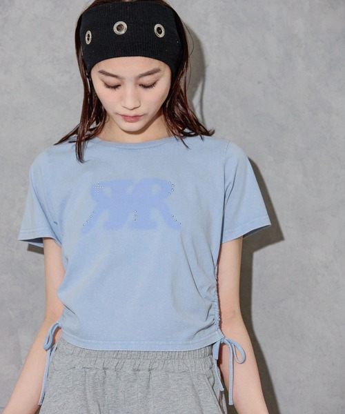 repipi armario(レピピ アルマリオ)の「twinRサイドシャーリングTシャツ(Tシャツ/カットソー・キッズ・オフホワイト/ブルー/ブラック/ピンク/レッド・SMALL/MEDIUM/LARGE)」の20枚目の写真