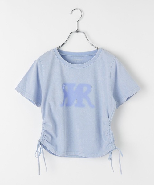 repipi armario(レピピ アルマリオ)の「twinRサイドシャーリングTシャツ(Tシャツ/カットソー・キッズ・オフホワイト/ブルー/ブラック/ピンク/レッド・SMALL/MEDIUM/LARGE)」の7枚目の写真