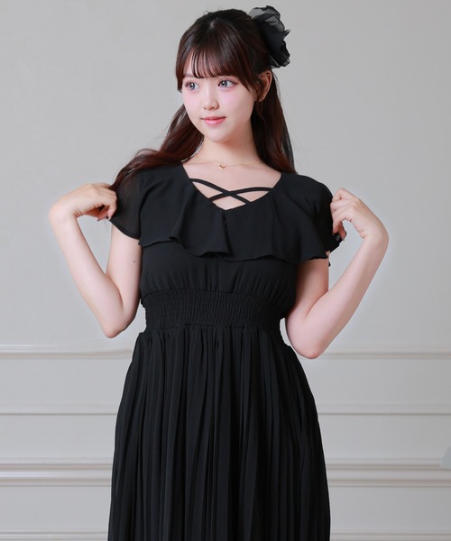 Anely(アネリー)の「Anely ラッフル フリル プリーツ ロング ワンピース(ワンピース・レディース・アイボリー/ブラック・FREE)」の7枚目の写真