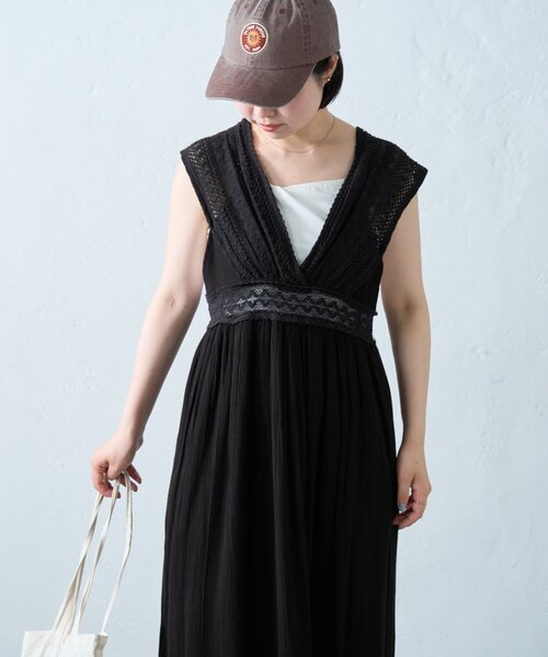 CIAOPANIC TYPY(チャオパニックティピー)の「【willow】レース切替バックシャンワンピース(ワンピース・レディース・ブラック/カーキ・ONE SIZE)」の11枚目の写真