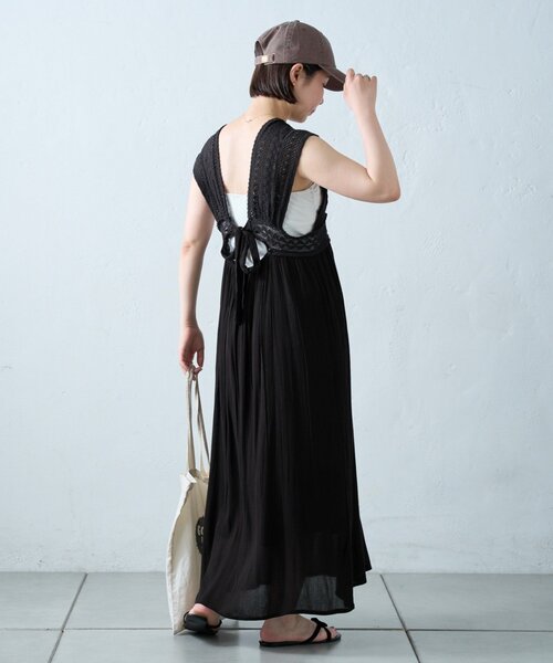 CIAOPANIC TYPY(チャオパニックティピー)の「【willow】レース切替バックシャンワンピース(ワンピース・レディース・ブラック/カーキ・ONE SIZE)」の10枚目の写真