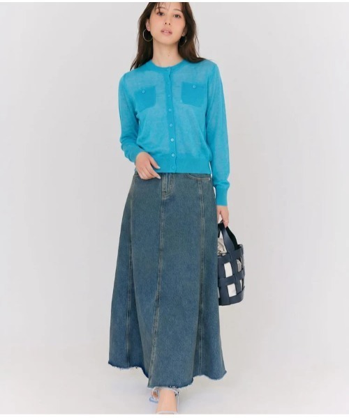 BLUE×PALANG（ブルーパラン）の「SHEER POCKET CARDIGAN（カーディガン/ボレロ・レディース・ライトブルー/スカイブルー/ロイヤルブルー/ネイビー・FREE）」の5枚目の写真